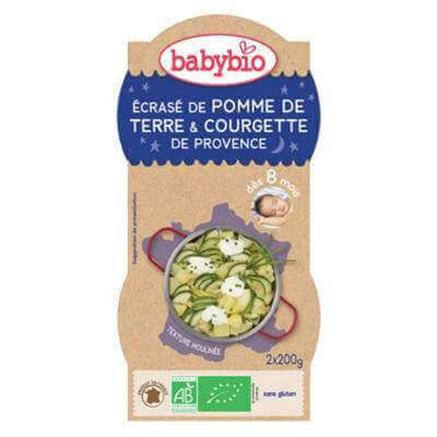 Органическое пюре из картофеля и кабачков, +8 месяцев, 2X200 г, BabyBio: цены и характеристики