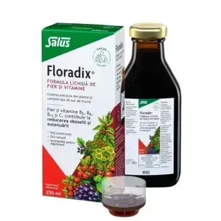 Floradix Флорадикс Жидкий препарат с железом и витаминами, 250 мл, Salus: цены и характеристики