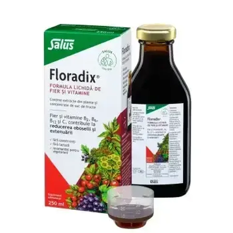 Floradix Флорадикс Жидкий препарат с железом и витаминами, 250 мл, Salus: цены и характеристики