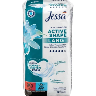 Jessa Active shape ультрадлинные впитывающие прокладки, 12 штук