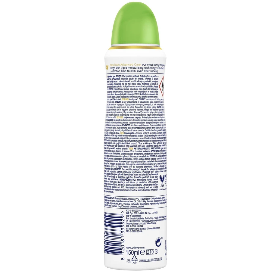 Dove Advanced care go fresh Cucumber & cucumber антиперспирант-спрей 150 мл: цены и характеристики