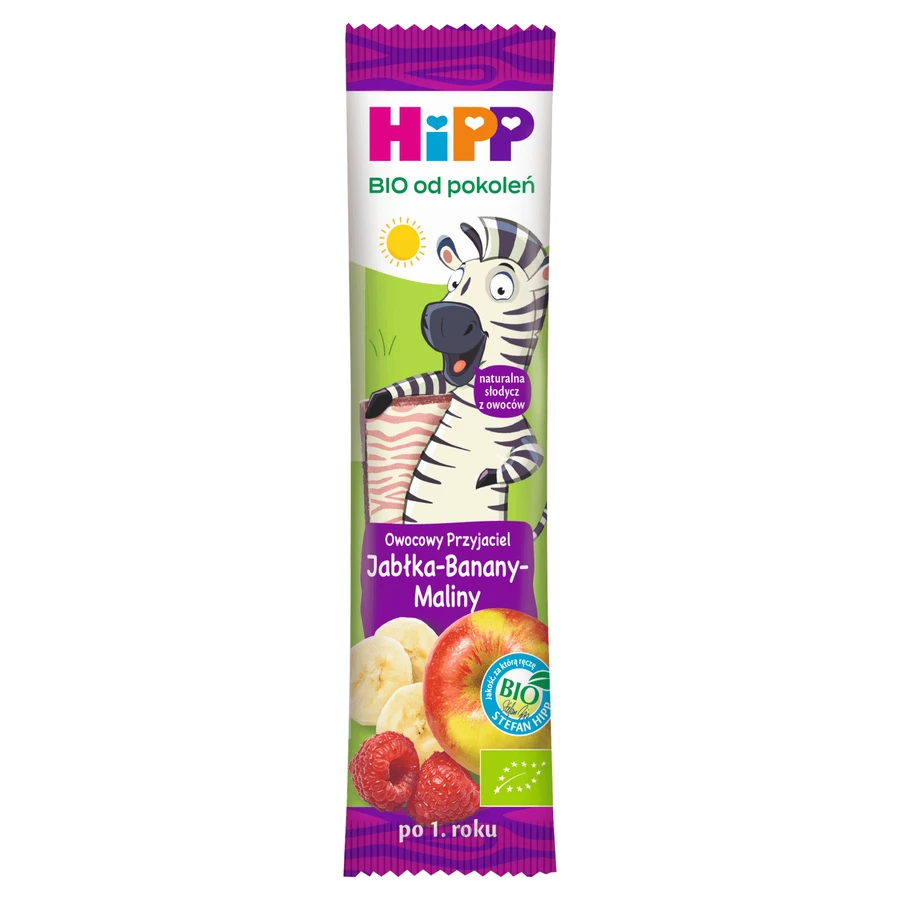 HiPP BIO Owocowy Przyjaciel Био батончик, яблоки, бананы, малина, после 1 года, 23 г: цены и характеристики