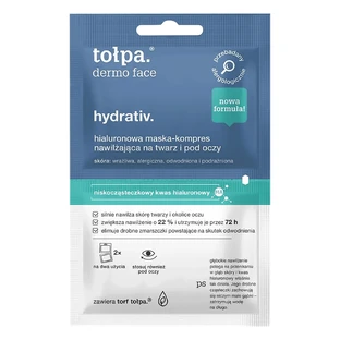 Topa Dermo Face Hydrativ, гиалуроновая увлажняющая маска для лица и глаз, 6 мл x 2 саше