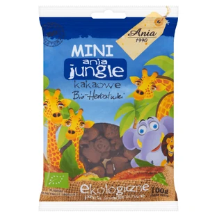 Ania Jungle Bio Mini Biscuits, органические лепешки ниадани, какао, 100 г.