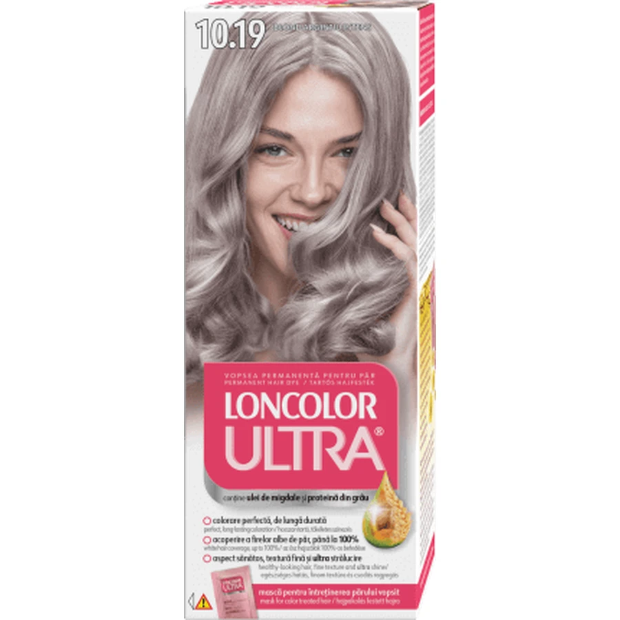 Фарба перманентна Loncolor ULTRA 10.19 бонд сріблястий, 1 шт.: ціни та характеристики