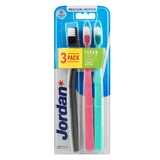 Набор из 3 зубных щеток для взрослых Clean Smile, средняя, многоцветная, Jordan