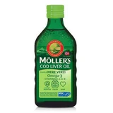 Олія печінки тріски Moller's Омега 3, вітамін A-D-E , зі смаком зеленого яблука, 250 мл