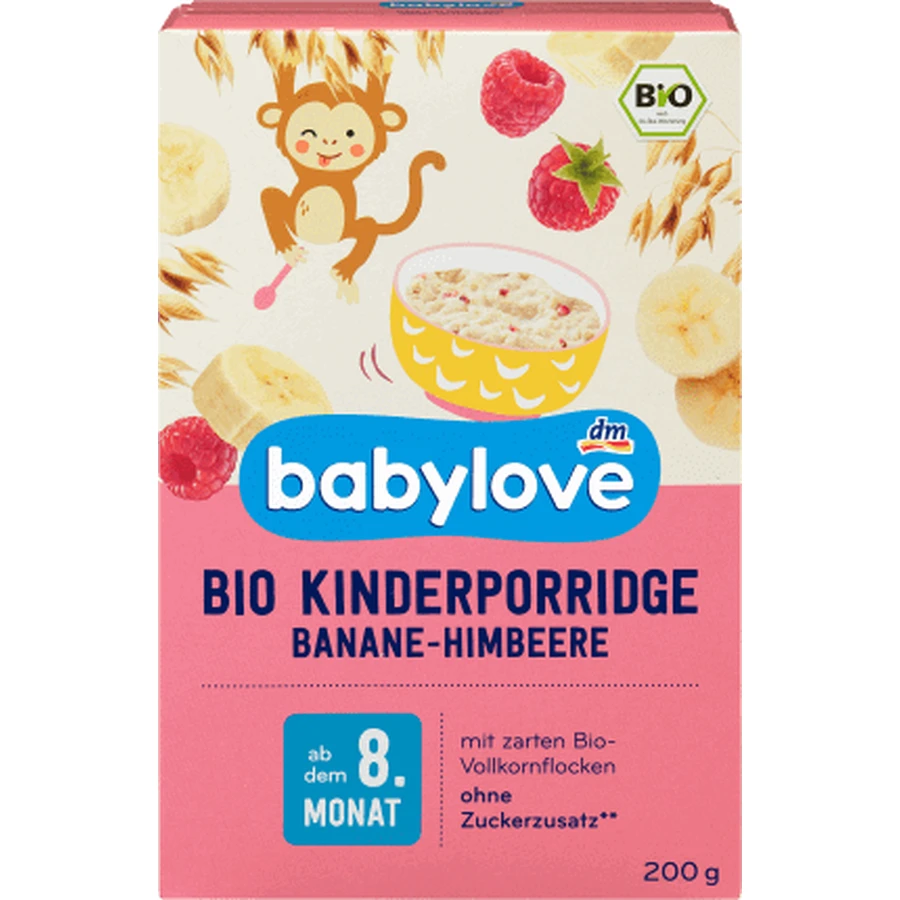 Babylove Овсяная каша с бананом и малиной с 8 месяцев, 200 г: цены и характеристики