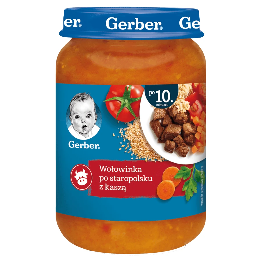 Пюре Gerber Яловичина по-старопольському з крупою, після 10 місяців, 190 г: ціни та характеристики