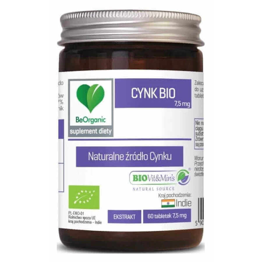 BeOrganic Цинк Био 7,5 мг 60 таблеток: цены и характеристики