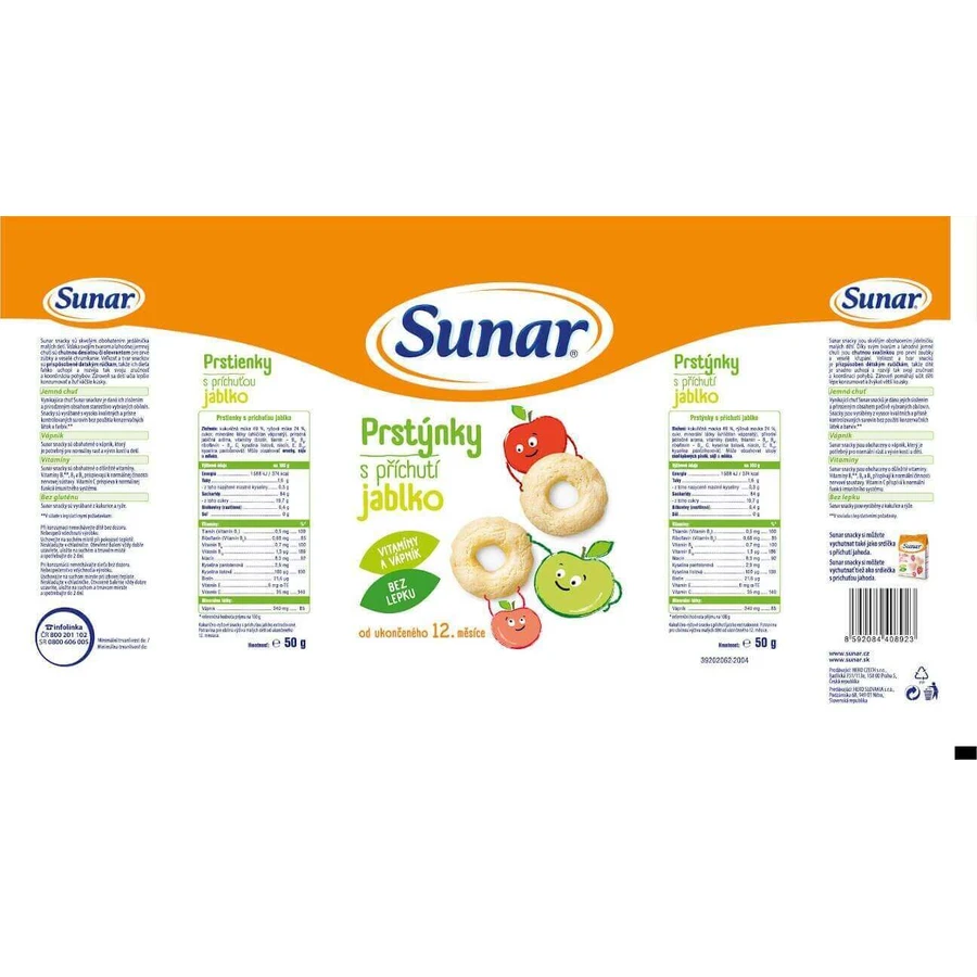 Sunar baby crisps яблочные кольца 50 г: цены и характеристики