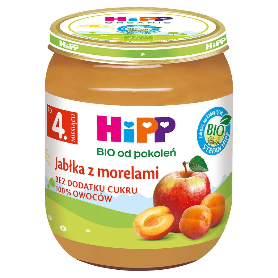 HiPP Owoce Bio, яблука та абрикоси, після 4 місяців, 125 г: ціни та характеристики