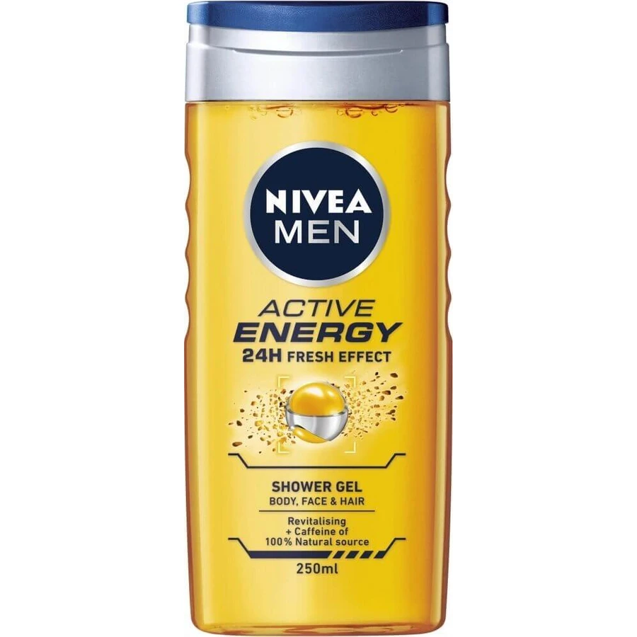 NIVEA Гель для душу чоловічий Активна енергія 1×250 мл, зволожує шкіру: ціни та характеристики