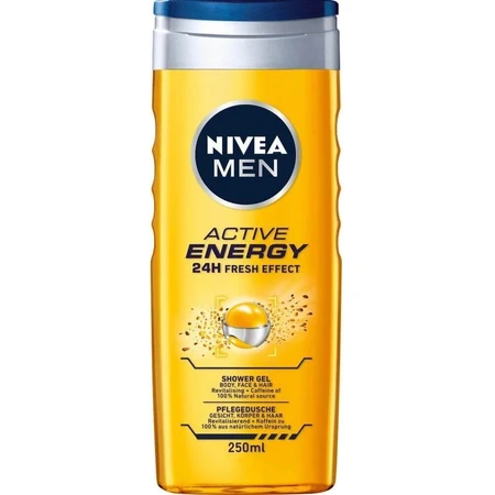 NIVEA Гель для душу чоловічий Активна енергія 1×250 мл, зволожує шкіру: ціни та характеристики