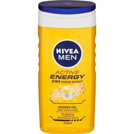 NIVEA Гель для душу чоловічий Активна енергія 1×250 мл, зволожує шкіру: ціни та характеристики