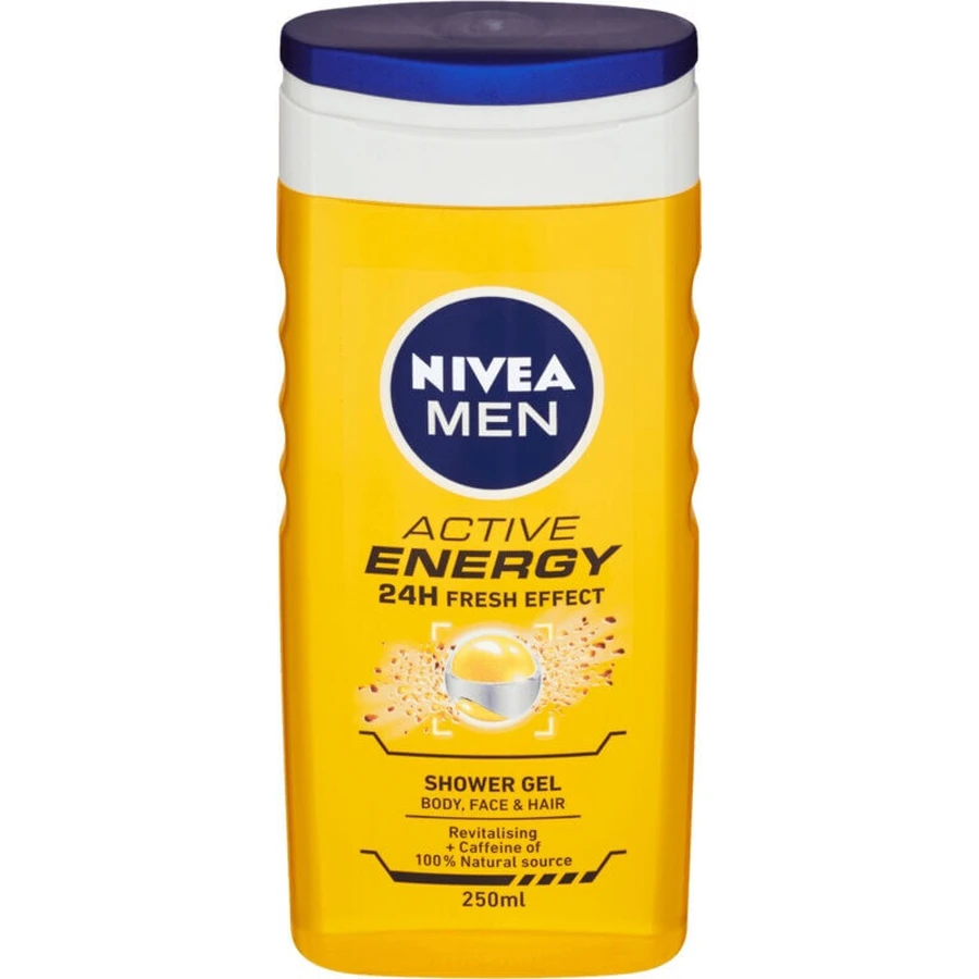 NIVEA Гель для душу чоловічий Активна енергія 1×250 мл, зволожує шкіру: ціни та характеристики
