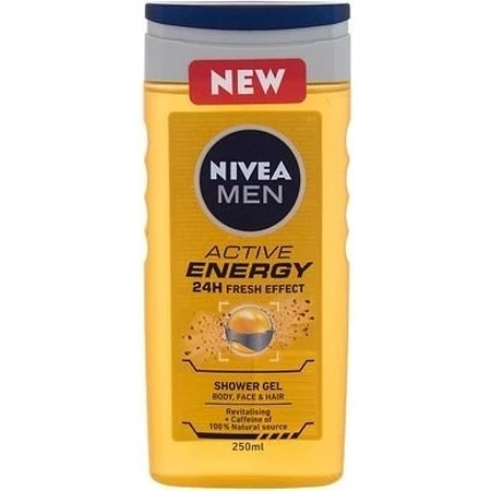 NIVEA Гель для душу чоловічий Активна енергія 1×250 мл, зволожує шкіру: ціни та характеристики