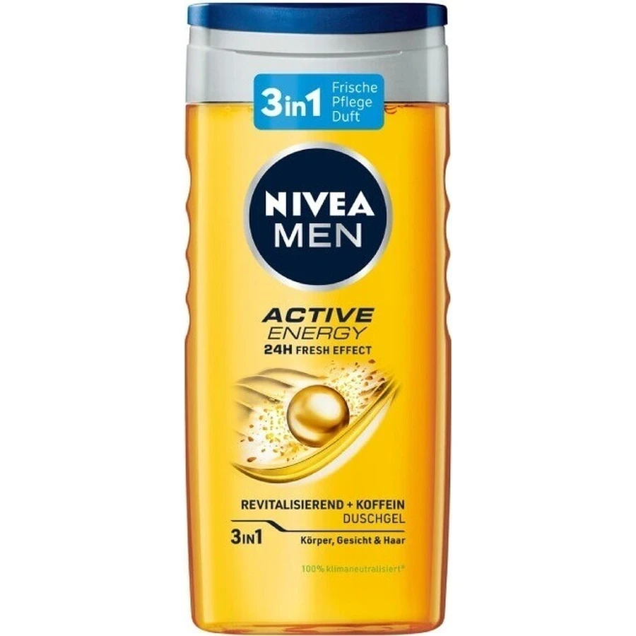 NIVEA Гель для душу чоловічий Активна енергія 1×250 мл, зволожує шкіру: ціни та характеристики