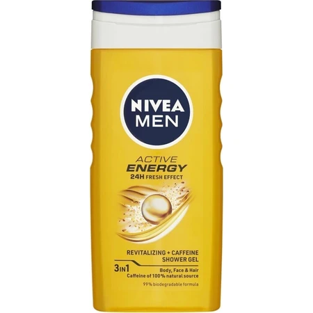 NIVEA Гель для душу чоловічий Активна енергія 1×250 мл, зволожує шкіру: ціни та характеристики