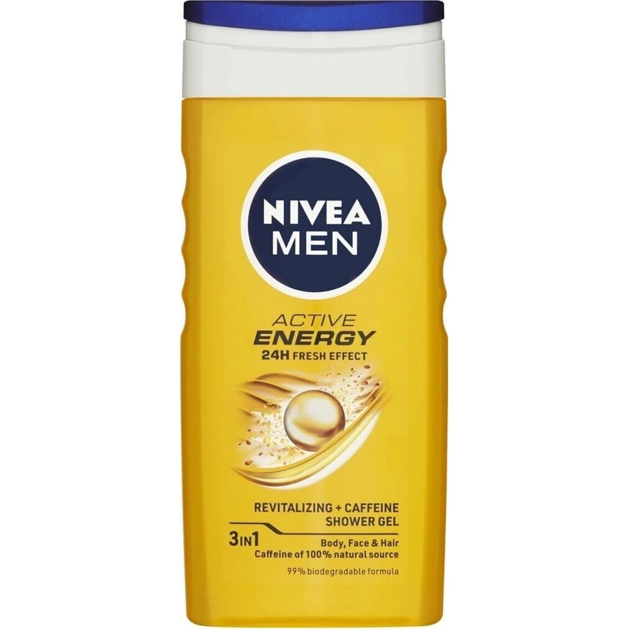 NIVEA Гель для душу чоловічий Активна енергія 1×250 мл, зволожує шкіру: ціни та характеристики