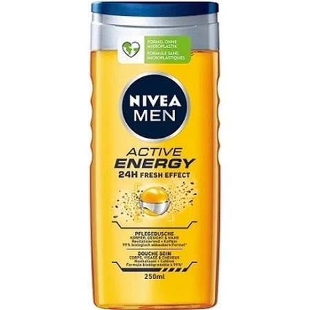 NIVEA Гель для душу чоловічий Активна енергія 1×250 мл, зволожує шкіру: ціни та характеристики