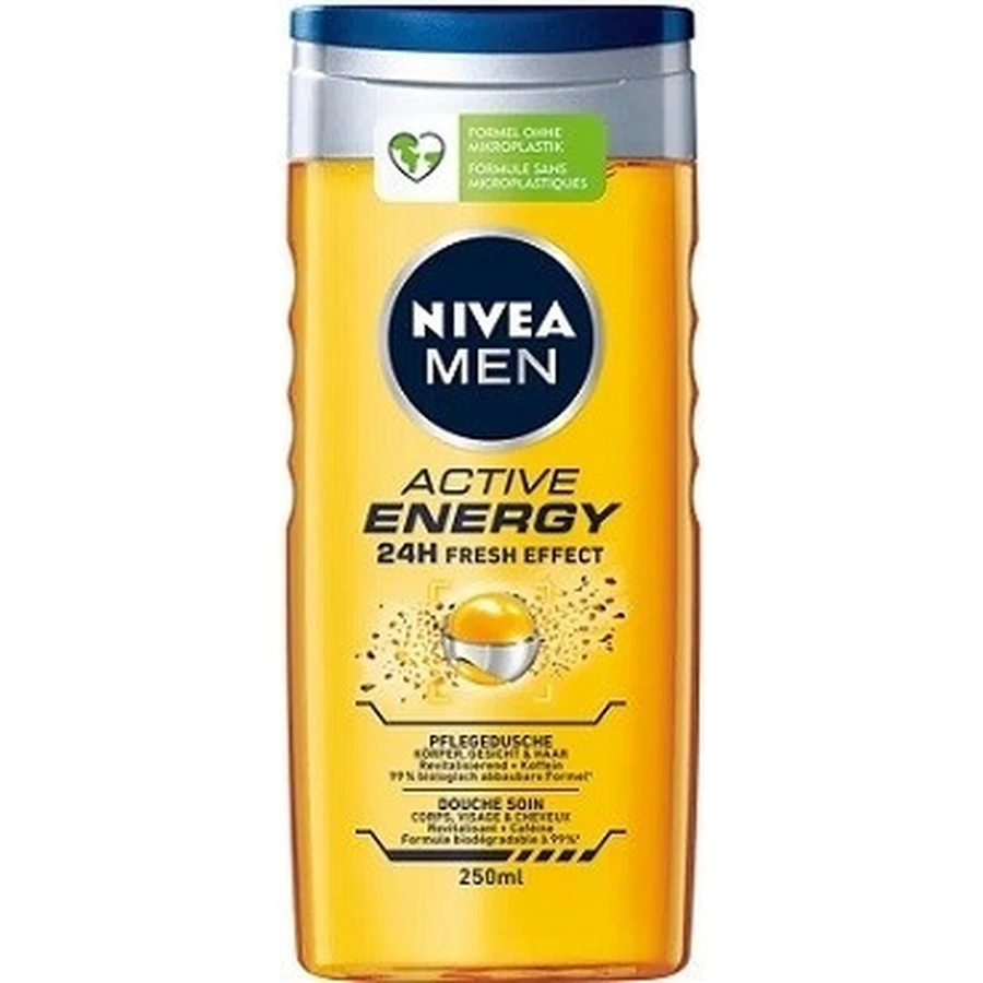 NIVEA Гель для душу чоловічий Активна енергія 1×250 мл, зволожує шкіру: ціни та характеристики