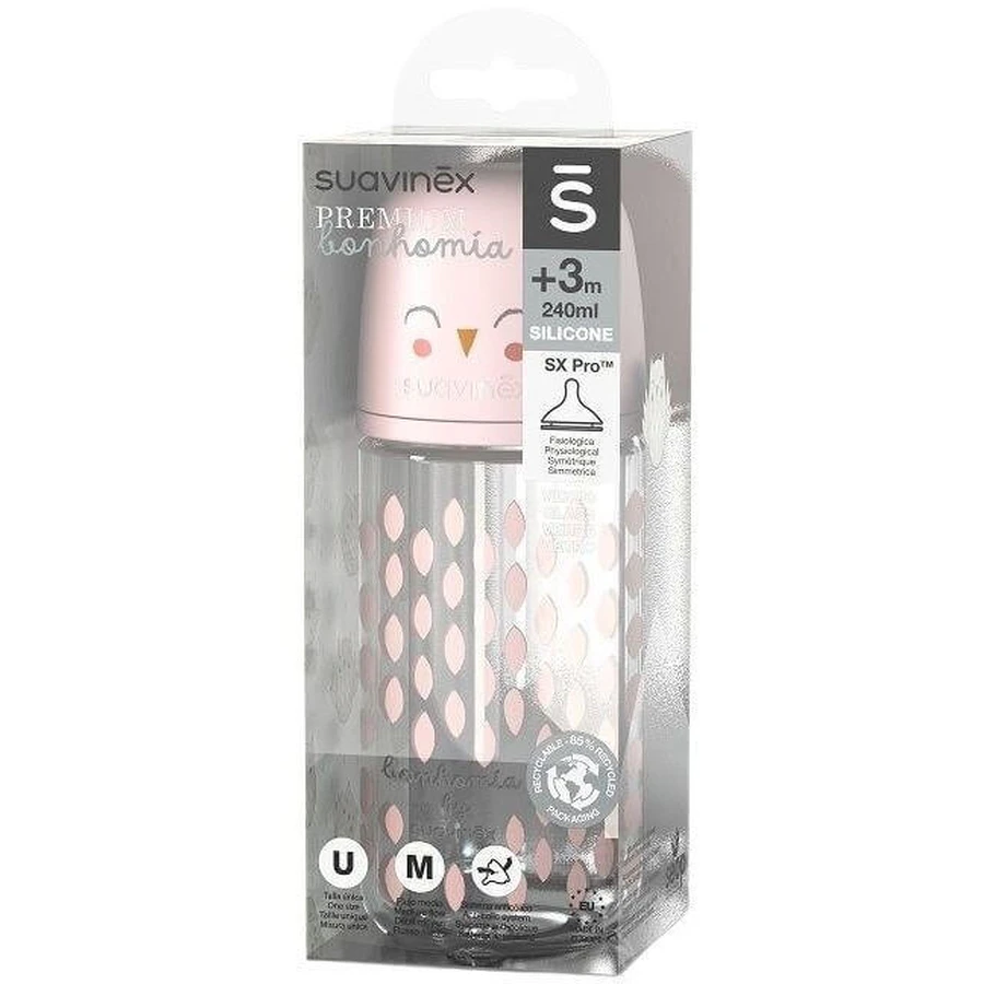 Suavinex Bonhomia Faa стекло физиологическое SX PRO +3 MF - 240 мл: цены и характеристики