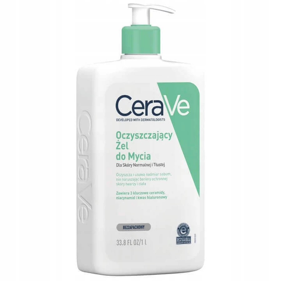 CeraVe, очищувальна пінка для вмивання з керамідами, для нормальної та жирної шкіри, 1000 мл: ціни та характеристики