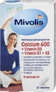 Кальцій 600+ Вітамін D3 + Вітамін К1 + К2 Mivolis Calciu 600 + Vitamina D3 + Vitamina K1 + K2 таблетки, 30 шт.