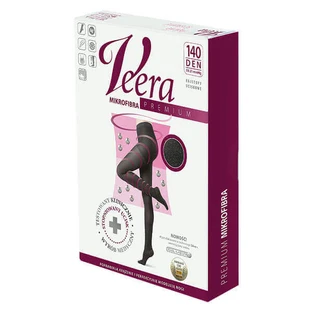 Компресійні колготки Veera Premium, з мікрофібри, 140 den, розмір 4, чорні
