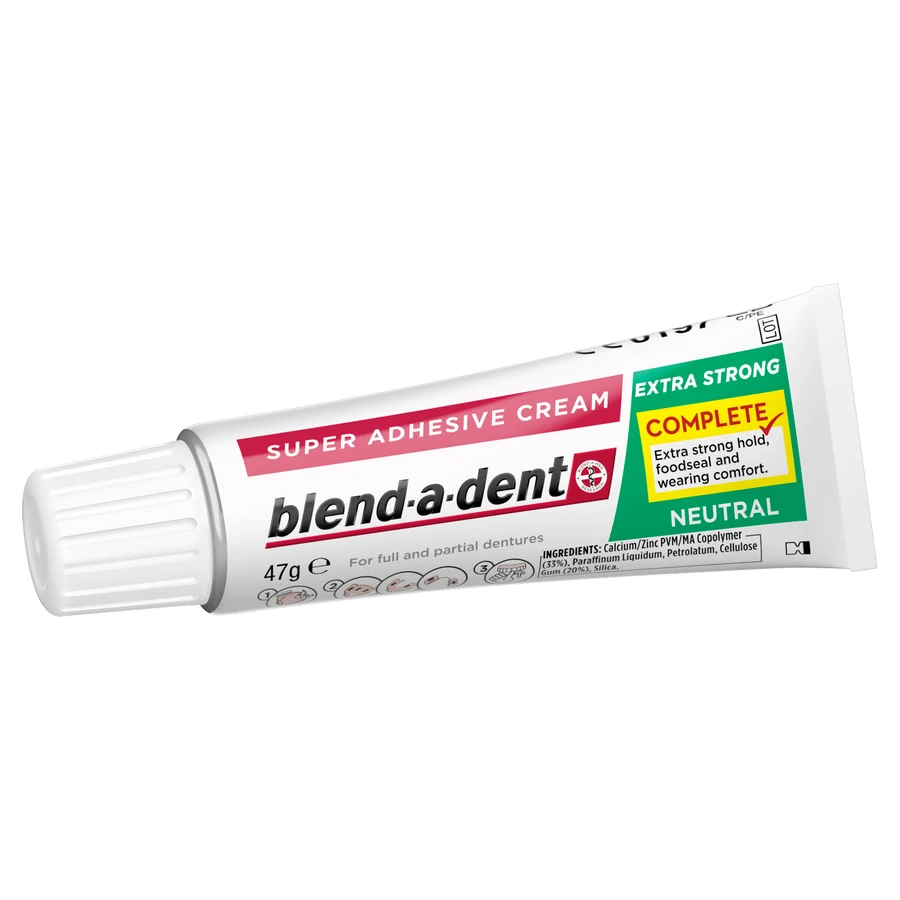 Blend-a-dent Complete, адгезив для зубних протезів, нейтральний, 47 г: ціни та характеристики