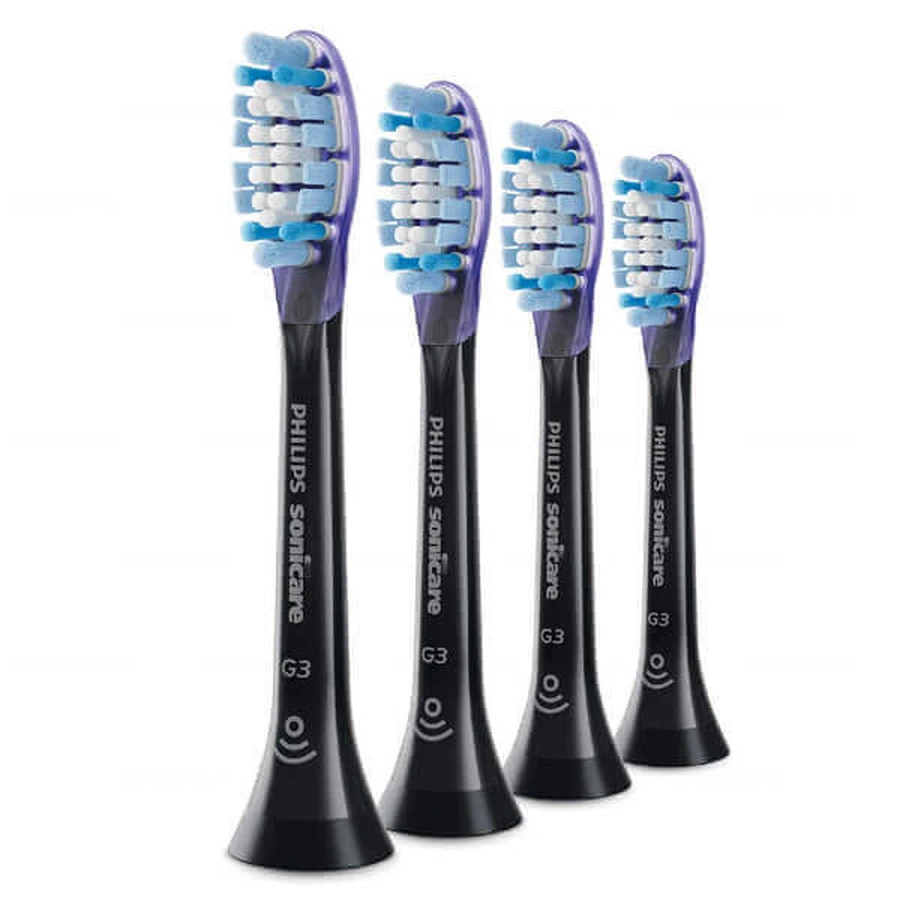 Philips, змінні щетинки для звукової зубної щітки Sonicare G3 Premium Gum Care, HX9054/33, чорні, 4 шт.: ціни та характеристики
