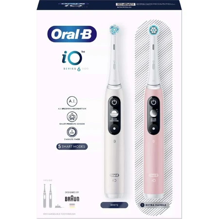 Електрична зубна щітка Oral-B iO Series 6 Duo White&Pink: ціни та характеристики