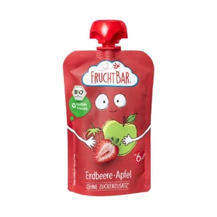 Органическое клубнично-яблочное пюре, +6 месяцев, 100 г, Frucht Bar