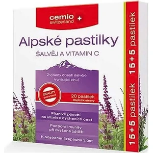 Cemio Альпійські пастилки SALVIA AND VITAMIN C 1×20 tbl, пастилки від застуди