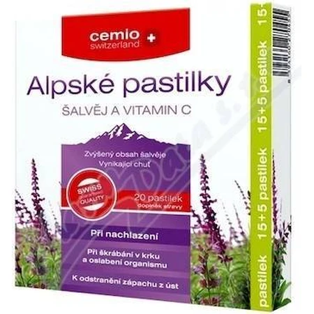 Cemio Alpine пастилки ALVIA AND VITAMIN C 1×20 табл, пастилки от простуды: цены и характеристики