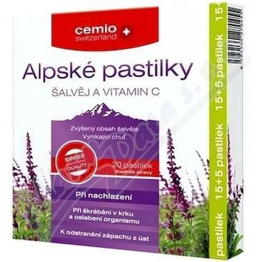 Cemio Alpine пастилки ALVIA AND VITAMIN C 1×20 табл, пастилки от простуды: цены и характеристики