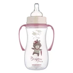 Canpol Babies Easy Start, пляшечка з широким горлом, з ручками, Bonjur Paris, рожева, від 12 місяців, 300 мл: ціни та характеристики