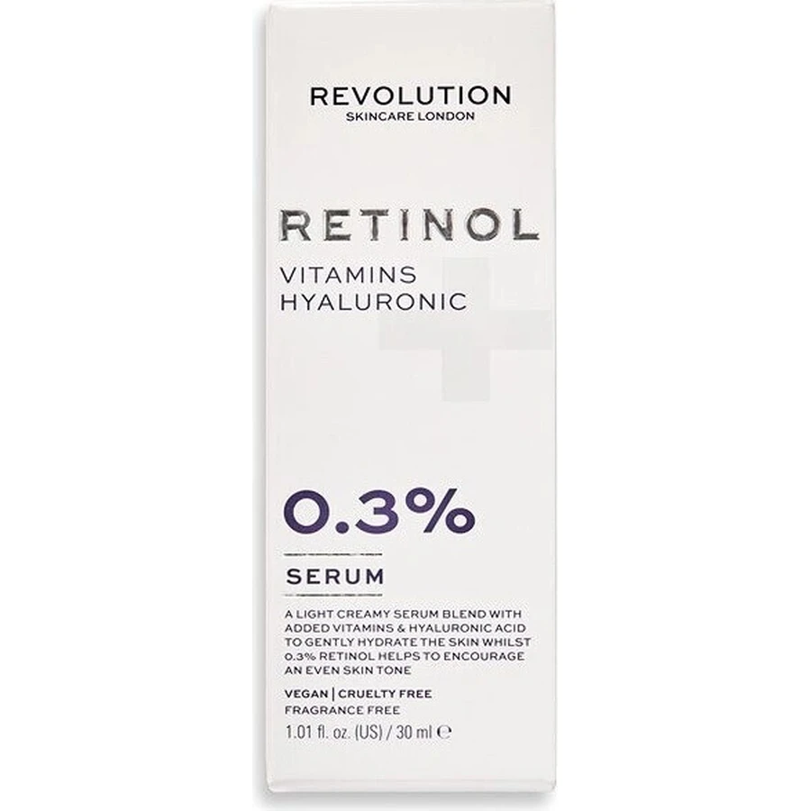Сироватка Revolution Skincare 0,3% ретинол з вітамінами та гіалуроновою кислотою 1×1 шт.: ціни та характеристики