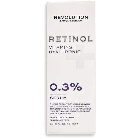 Сироватка Revolution Skincare 0,3% ретинол з вітамінами та гіалуроновою кислотою 1×1 шт.: ціни та характеристики