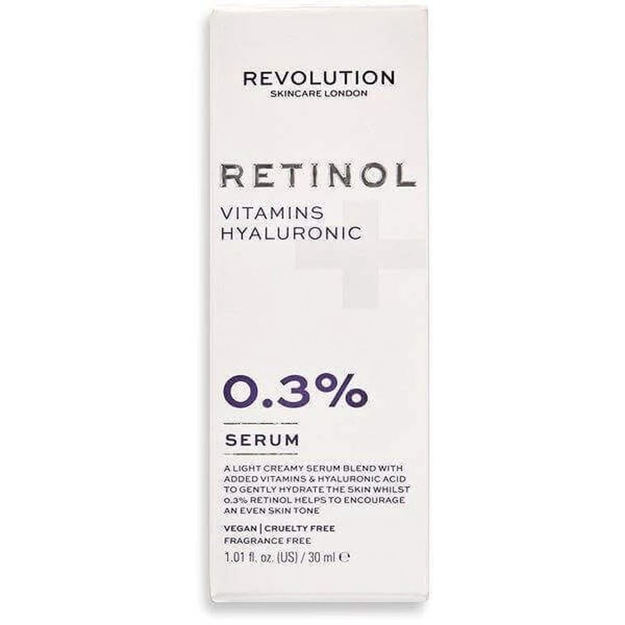 Сироватка Revolution Skincare 0,3% ретинол з вітамінами та гіалуроновою кислотою 1×1 шт.: ціни та характеристики