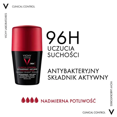Vichy Homme Clinical Control 96H Антиперспірант роликовий для чоловіків, 50 мл: ціни та характеристики
