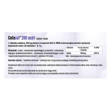 Селенові таблетки Cefasel 200 Nutri Selenium-Tabs, 20 таблеток: ціни та характеристики