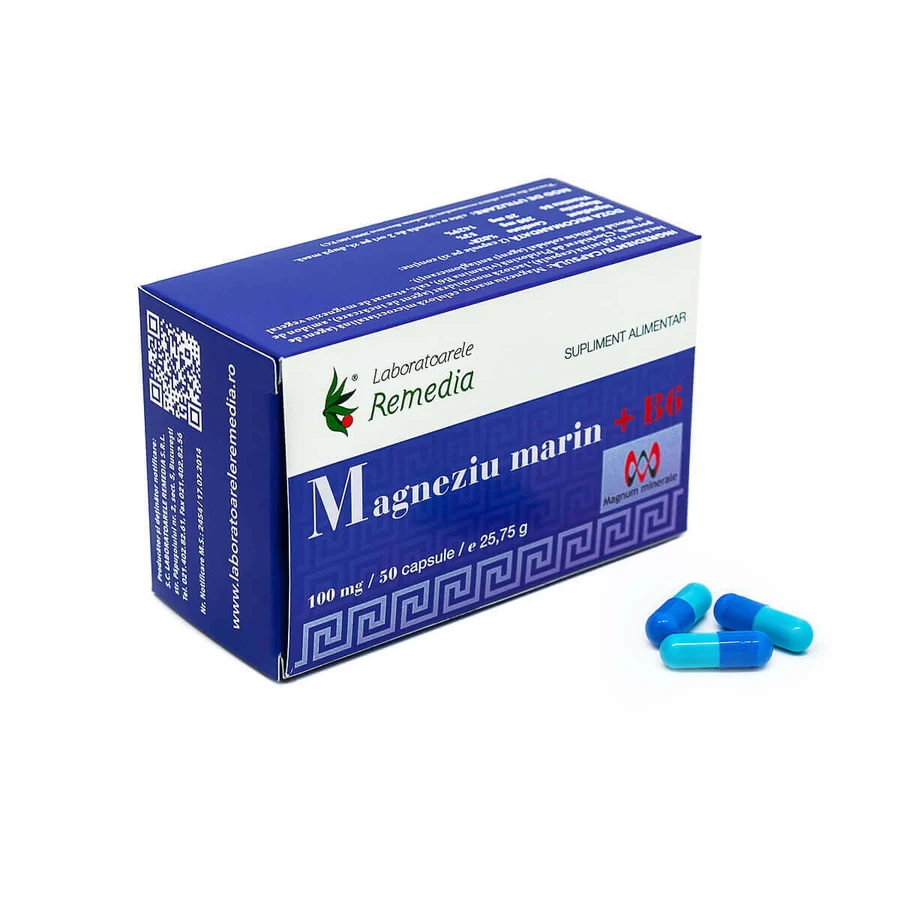 Морской магний+B6 100 мг, 30 капсул, Remedia: цены и характеристики