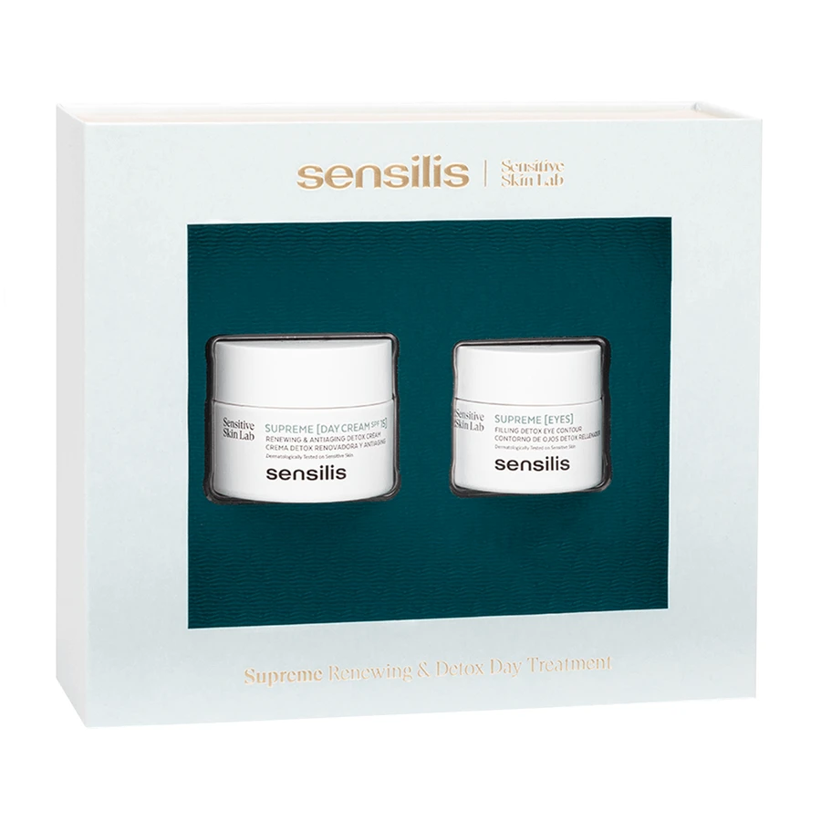 Набор Sensilis Supreme, дневной крем, SPF15, 50 мл + крем для век, 25 мл + косметичка в подарок: цены и характеристики