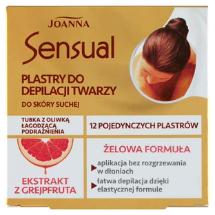 Joanna Sensual, пластирі для депіляції обличчя з грейпфрутом, 12 шт.