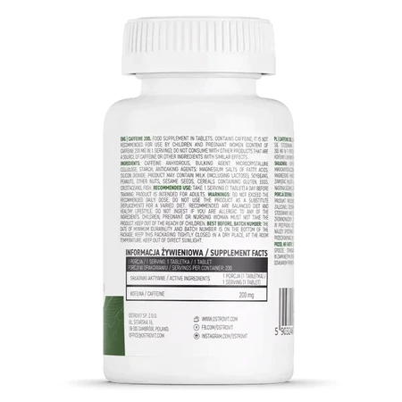 OstroVit Caffeine 200, кофеїн 200 мг, 200 таблеток: ціни та характеристики