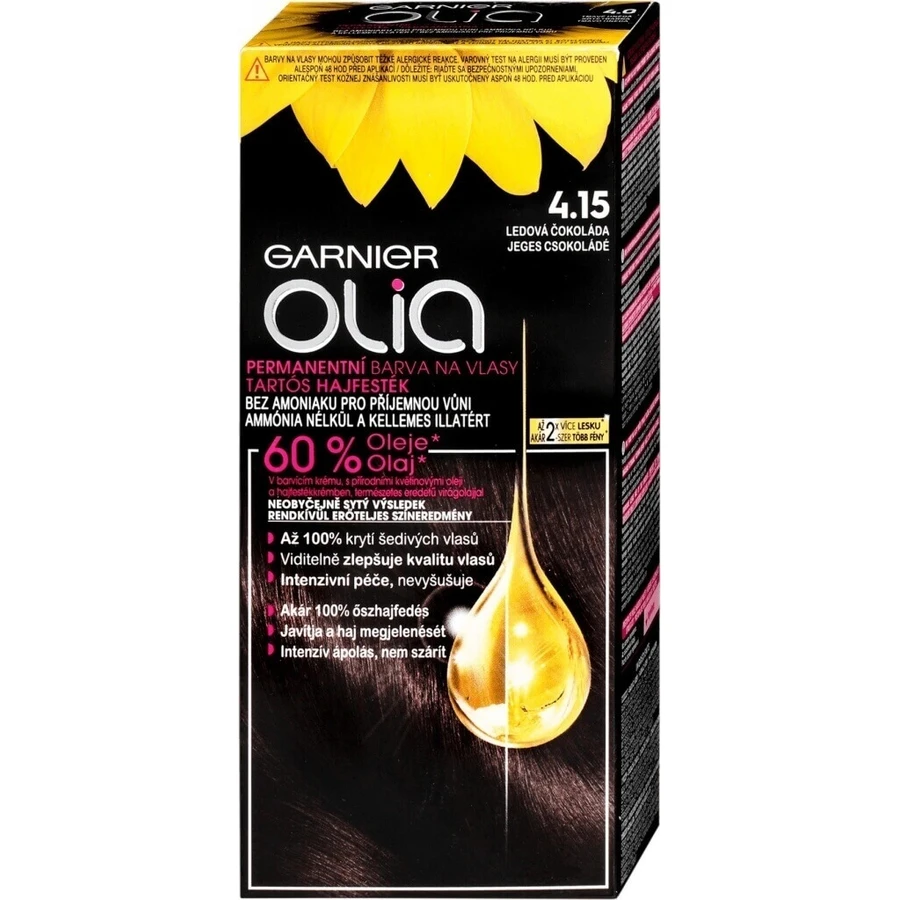 Garnier Olia стійка фарба для волосся 4.15 Крижаний шоколад набір 1×1, стійка фарба для волосся: ціни та характеристики