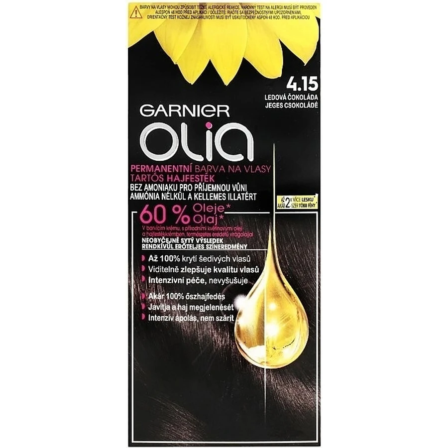 Garnier Olia стійка фарба для волосся 4.15 Крижаний шоколад набір 1×1, стійка фарба для волосся: ціни та характеристики