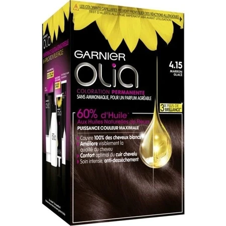 Garnier Olia стійка фарба для волосся 4.15 Крижаний шоколад набір 1×1, стійка фарба для волосся: ціни та характеристики